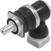 RIDUTTORI IPOIDALI AFHK (2-stage) – riduttore a 2 stadi con corpo metallico, flange e connettori visibili, albero d'ingresso/uscita, cuscinetti e rifiniture in alluminio/acciaio