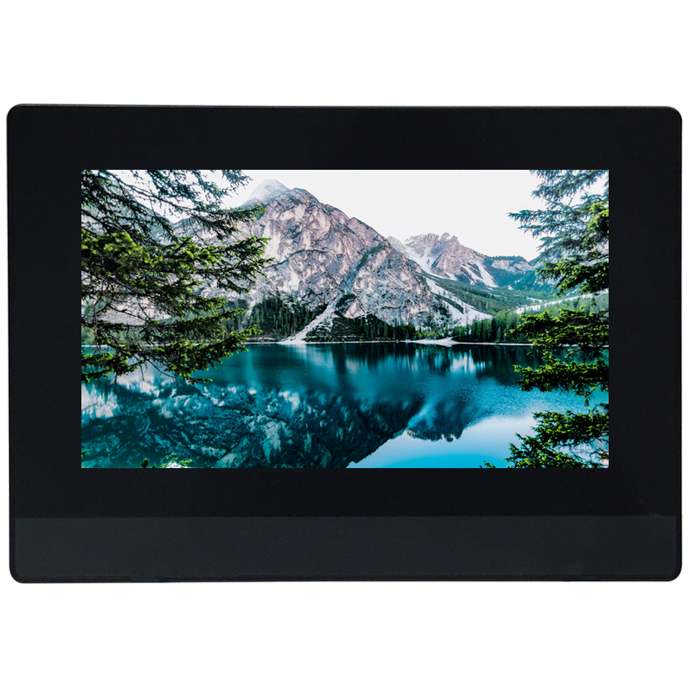 SERIE FE (FE6070H) monitor industriale con telaio in plastica nera, display LCD wide e cornice sottile